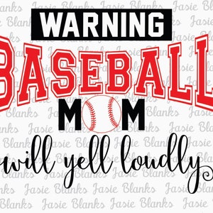 BASEBALL-Warning Baseball Mom - Transfer
