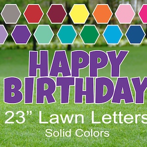 23&quot;  Yard Sign Letters - HAPPY BIRTHDAY  - Solid Color