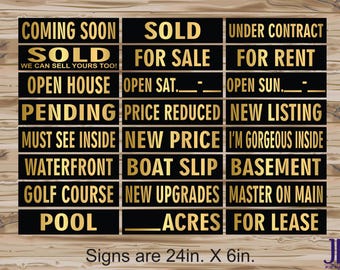Real Estate Riders - BLACK & GOLD - DOUBLE sided
