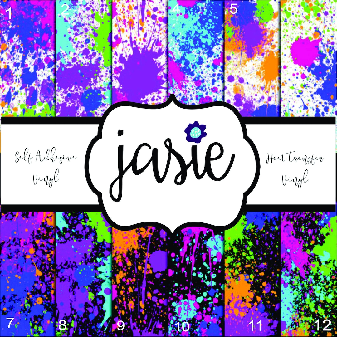 Bright Neon Splatter Printed Vinyl - Etsy