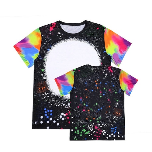 Polyester Bleach Tshirt Black Tie Dye Etsy