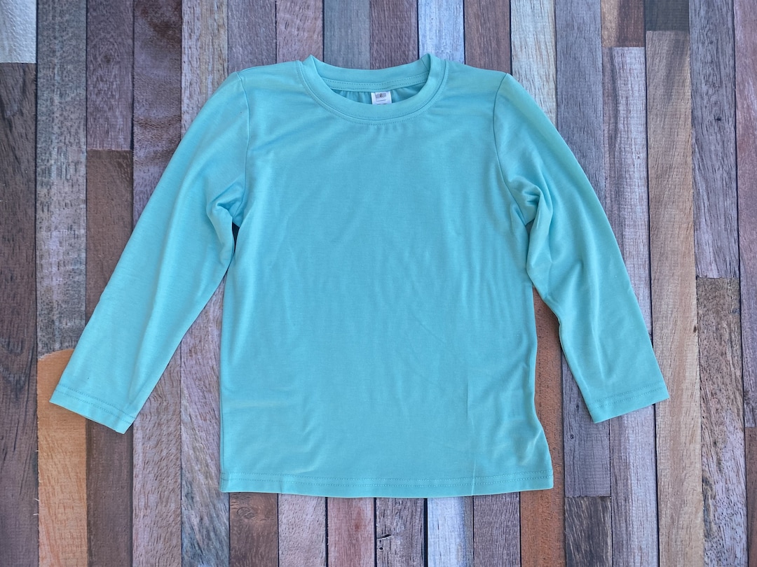 Polyester Long Sleeve Shirt Light Blue Etsy
