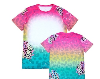 Polyester Bleach T-Shirt - Colorful Leopard