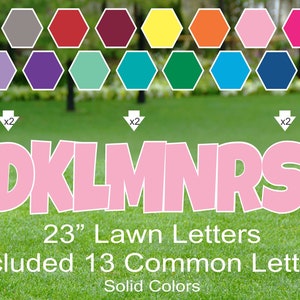 23&quot;  Luckiest Guy Font Yard Sign Letters - Common Consonants  - Solid Color | Yard Sign