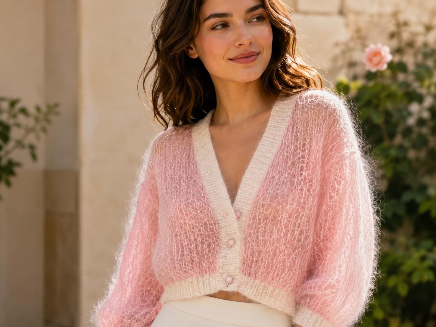 トップス elu. Breeze sheer blouson cardigan Pink Pink Sheer Cardigan - Etsy