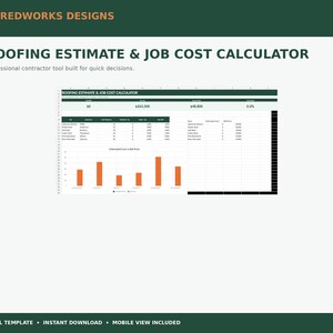 Roofing Estimate & Job Cost Calculator - Excel Template