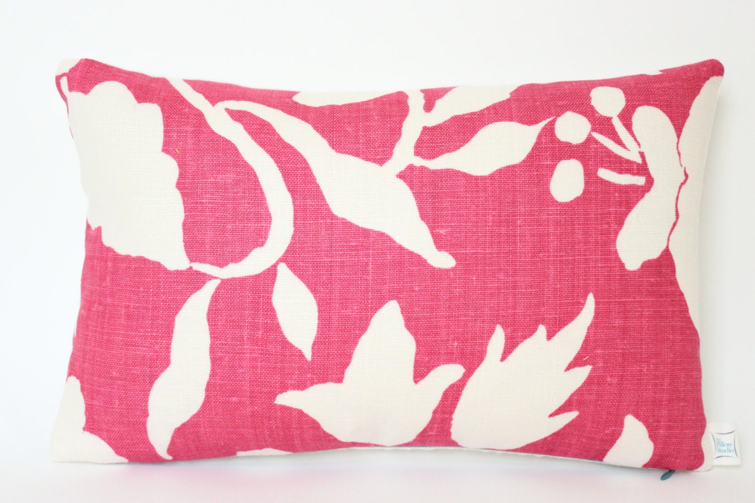 Fuschia Revese Floral Lumbar Pillow Cover Etsy