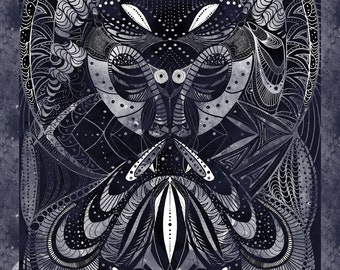 Zentangle-inspired digital creation entitled "A White Tie Affair"