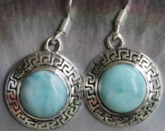 Boucles d'oreilles ethnique bijoux argent pierre larimar Shantilight