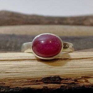 Shantilight natural stone ruby nugget silver rings