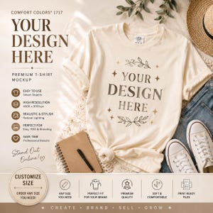 Comfort Colors 1717 Oversized T-Shirt Mockup, Neutral Lifestyle PSD (Digital Download)