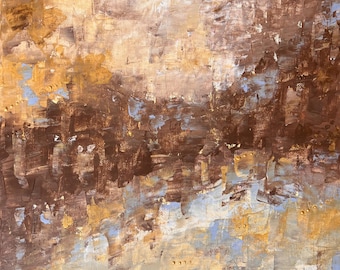 Alpine Peak – Original Abstract Acrylic Painting, 32 × 29 cm | Mountain-Inspired Contemporary Art