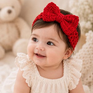 Beginner Crochet Bow Headband Pattern, Baby Hair Accessory PDF