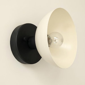 Plafoniera nera semi-incasso, illuminazione vintage industriale per cucina, camera da letto e bagno, lampada a cupola in stile metà secolo.