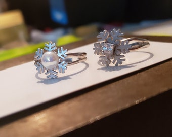 snowflake ring, snowflake christmas jewelry