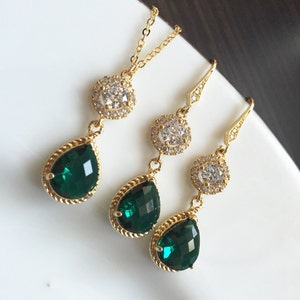 Emerald Green Jewelry Setemerald Green Necklace and Earrings - Etsy