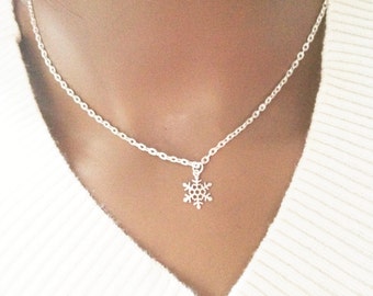 STERLING SILVER snowflake necklace,silver snoflake necklace,lariat style,gift for girl friend,mom sister gift,grandma gift