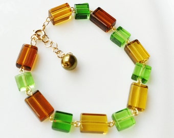 Acrylic multicolor beaded bracelet,cube bracelets,summer bracelet,gift for best friend,Beach jewelry,unique jewelry,one of a kind