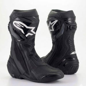 Motorcykelstövlar i svart, Alpinestars Supertech R motorcykelstövlar