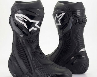 Motorbike Racing Boots In Black, Alpinestars Supertech R Motorcycle Boots