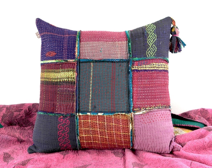 Kantha Cushion Kantha Quilt Pillow Kantha Pillow Case Etsy