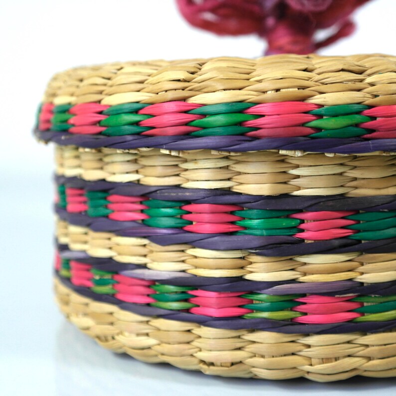 Raffia basket with lid handwoven basket african basket Etsy