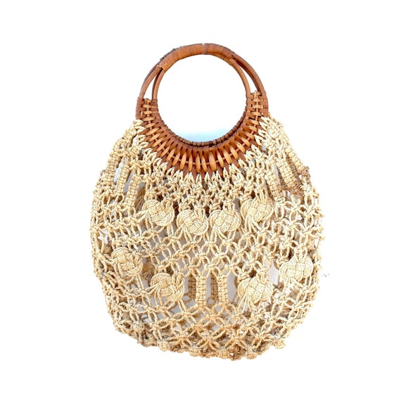 vintage bag, market bag, macramé bag, shoulder bag