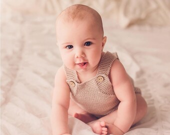 Baby rompers. Hand knitted rompers. All in one babysuit. Baby overalls. Rompers. Made to order.