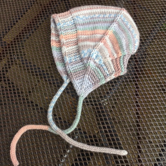knitted baby bonnet