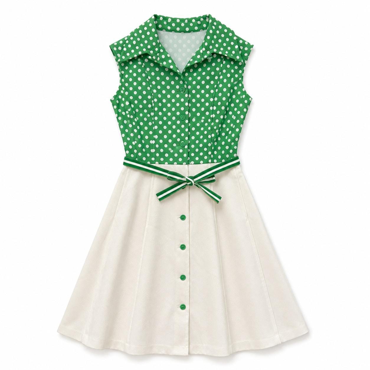 white dress with green polka dots and Dot Dresses MDS25Dresses