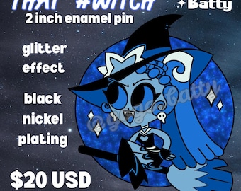 Pin de esmalte duro de níquel negro Velvette inspirado en #Witch Hazbin Hotel