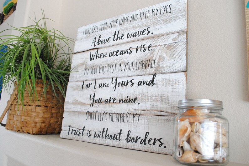 Hillsong Oceans Sign, Hillsong Lyrics, Hillsong Wall Art, Oceans