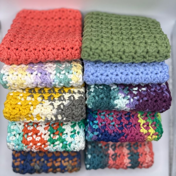 100% Cotton Crochet Washcloths/Dish Rags