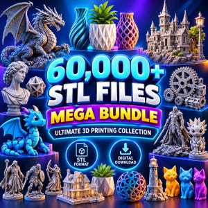 60,000+ STL Files Mega Bundle, 3D Printing Files Collection, STL Models, Digital Download