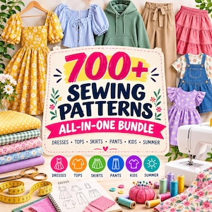 700+ Sewing Patterns Bundle | Mega Sewing Pattern Collection | Printable Sewing Patterns | DIY Clothing Patterns | Digital Download