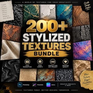 200+ Stylized Texture Bundle Digital Textures Pack Artistic Texture Overlays Creative Backgrounds Surface Texture Colection Digital Download