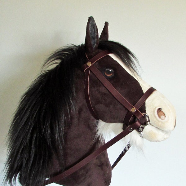 Clydesdale Hobby Horse (stick horse). Top quality with removable leather bridle. For older children and teenagers. LARP.