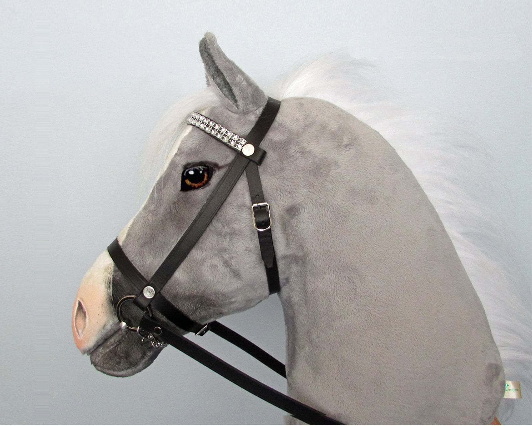 Graues und weißes Hobbypferd Stockpferd. Leder bridle mit | Etsy