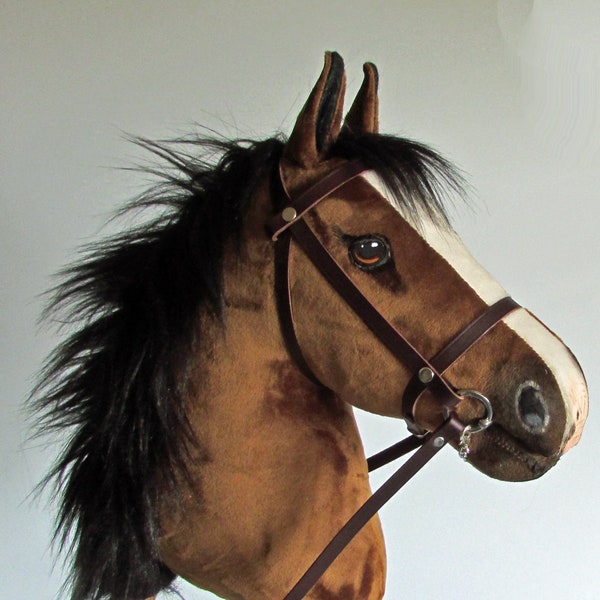 Bright bay Hobby Horse (stick horse).  Top quality with removable leather bridle.  For older children and teenagers. LARP.