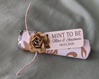 Personalized "Mint to Be" Wedding Favors: Rose Gold Theme, Set of 120