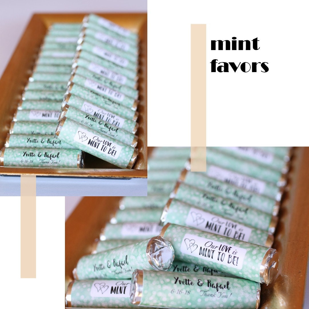 Personalized Mint Roll Wedding Favors: 'Mint to Be' Wrappers