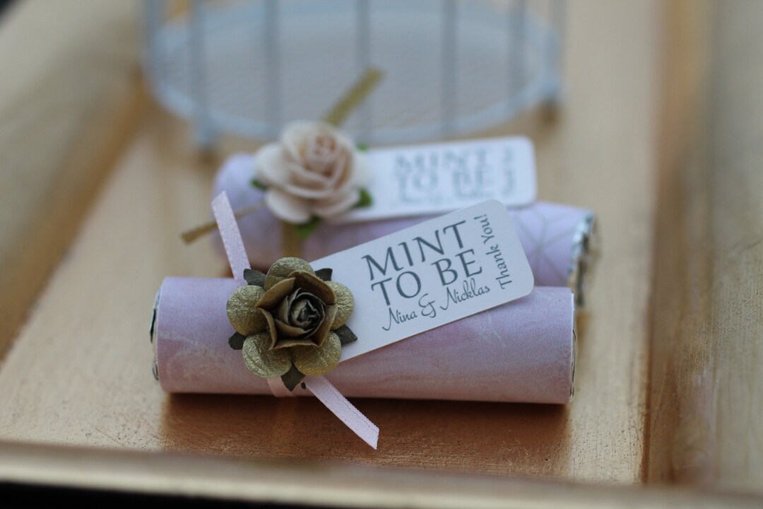 Rose Gold Wedding, Mint to Be Favors With Personalized Tag, Wedding ...