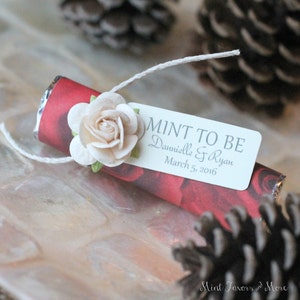 Personalized Mint Roll Wedding Favors - &#39;Mint to Be&#39; - Set of 24