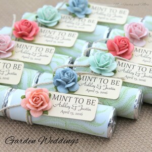 Personalized Wedding Mint Favors: Garden Rose Theme
