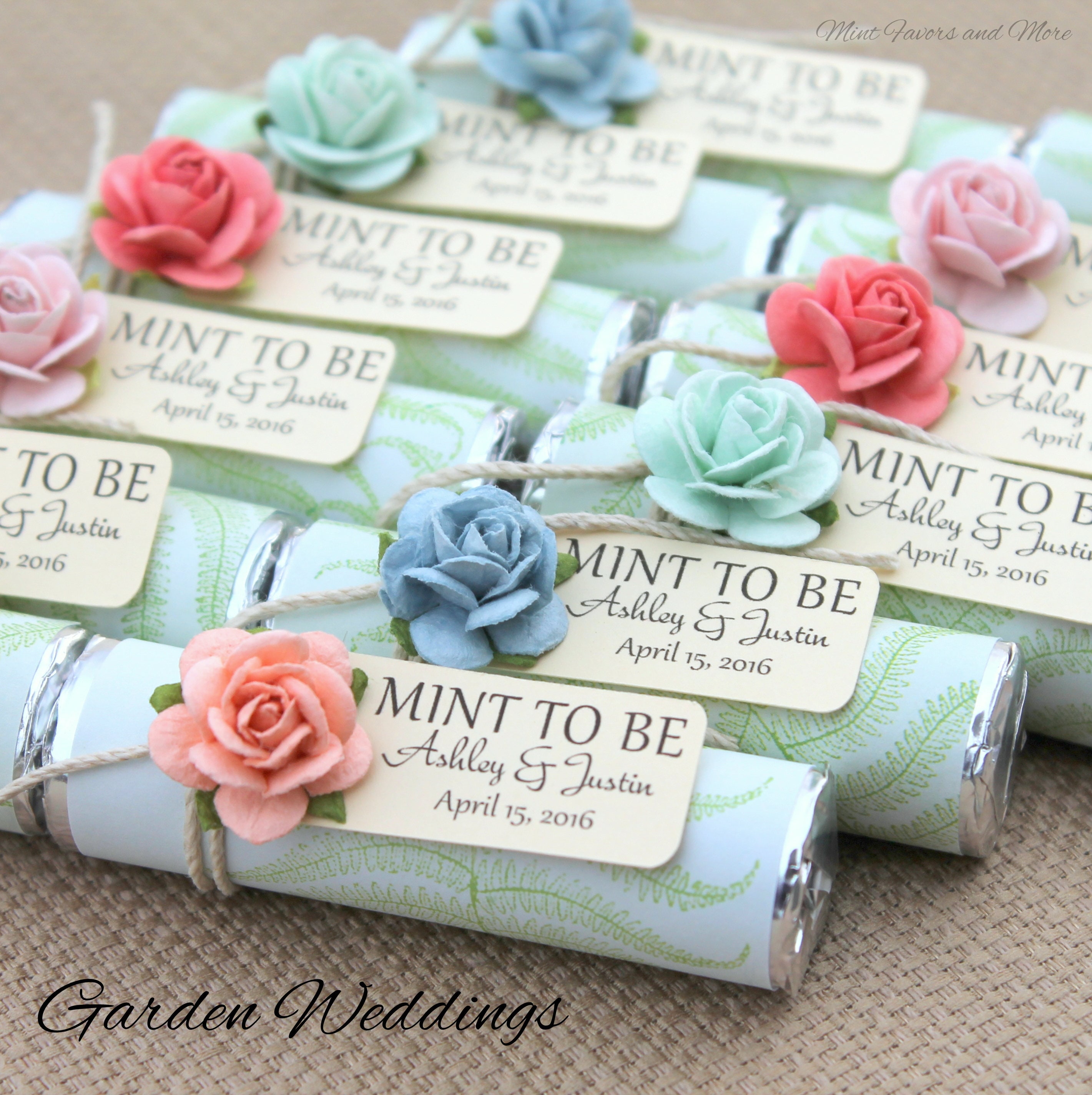 Personalized Wedding Mint Favors: Garden Rose Theme Personalized Wedding Mint Favors: Garden Rose Theme