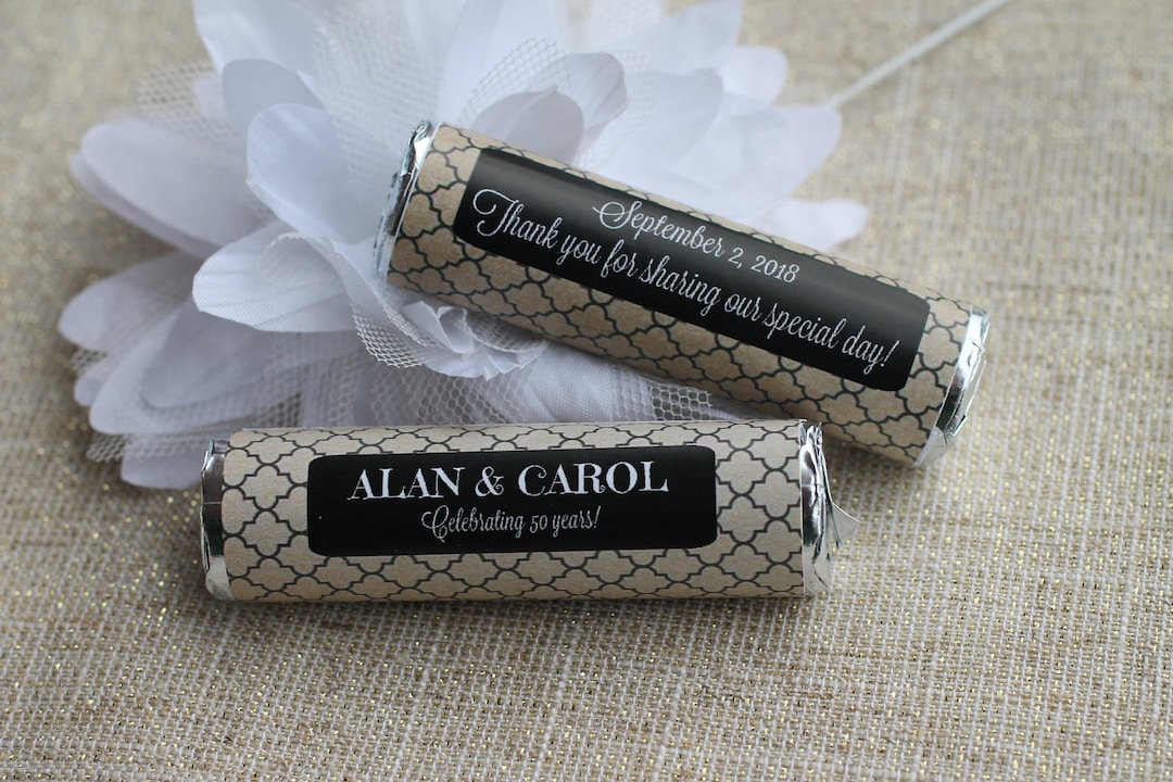 Golden Anniversary Party Favors, Gold Wedding Favors, 50th Anniversary Celebration, Personalized