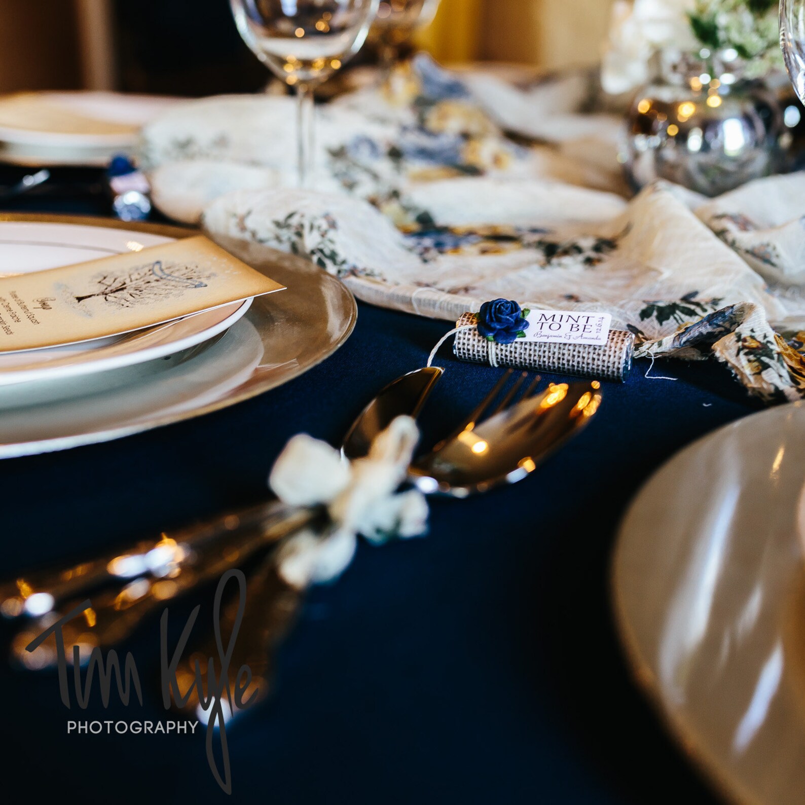 Navy wedding favors with personalized tag set of 24 mint Etsy