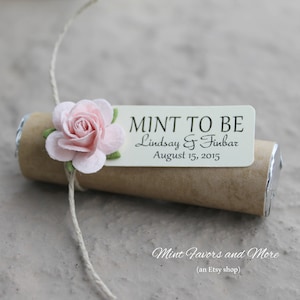 Personalized Mint Wedding Favors: &quot;Mint to Be&quot; Tag, Set of 40