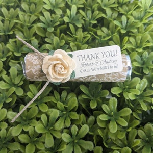 Personalized Wedding Mint Favors: &quot;Mint to Be&quot; Tag, Ivory Theme