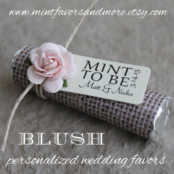 Personalized Mint Wedding Favors: Burlap Rustic "Mint to Be" (Set of 200)